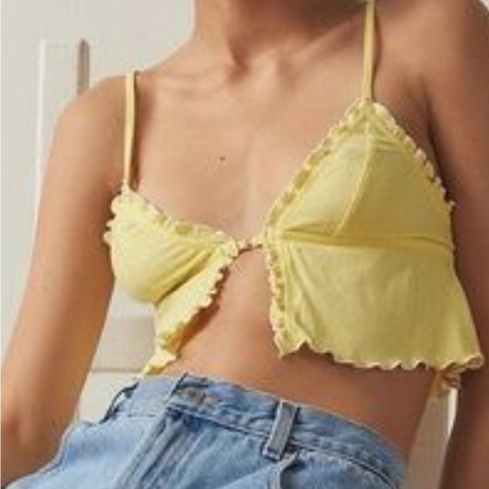 Urban Outfitters Yellow Ruffle Crop Top